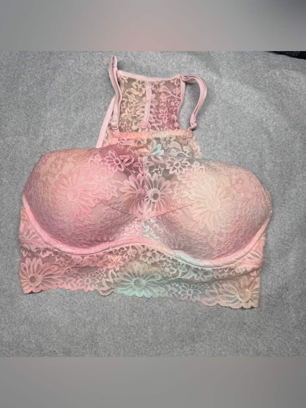 Victoria's Secret Pastel Ombre Lace Bralette - Pink & Mint